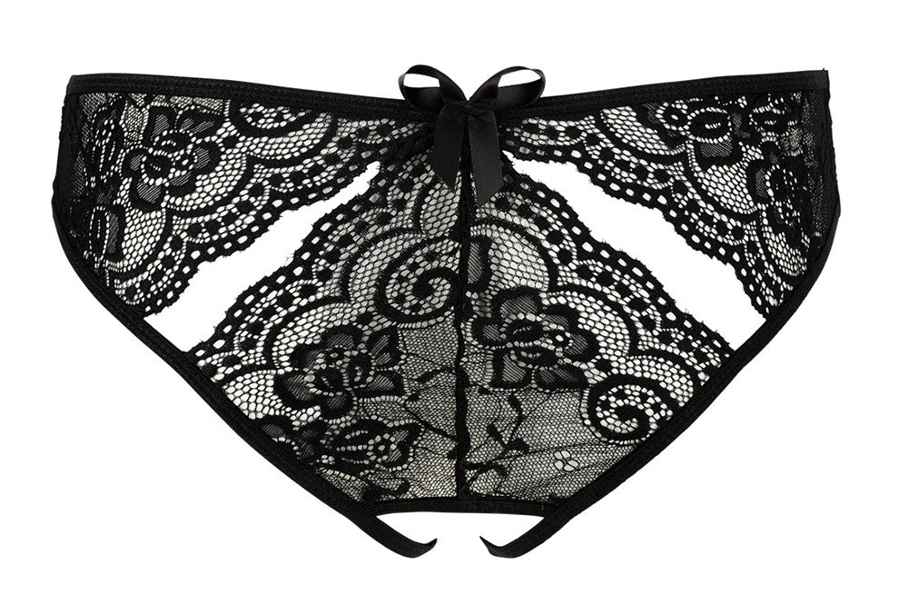 Culotte noire ouverte à l'entrejambe – Cotelli Lingerie