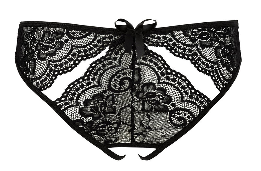 Culotte noire ouverte à l'entrejambe – Cotelli Lingerie | Voyage Sensuel