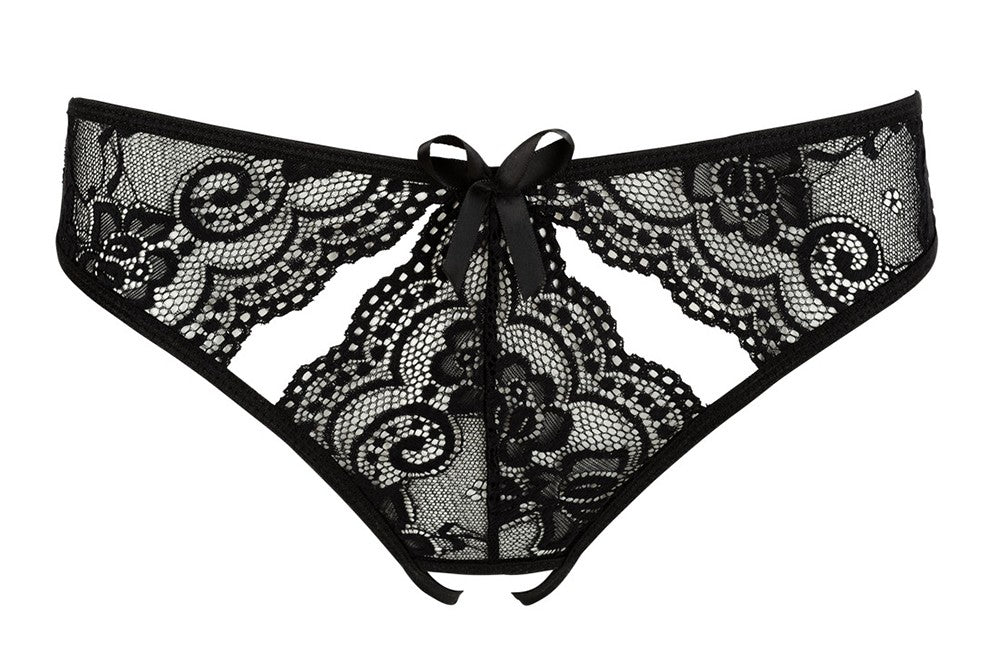 Culotte noire ouverte à l'entrejambe – Cotelli Lingerie