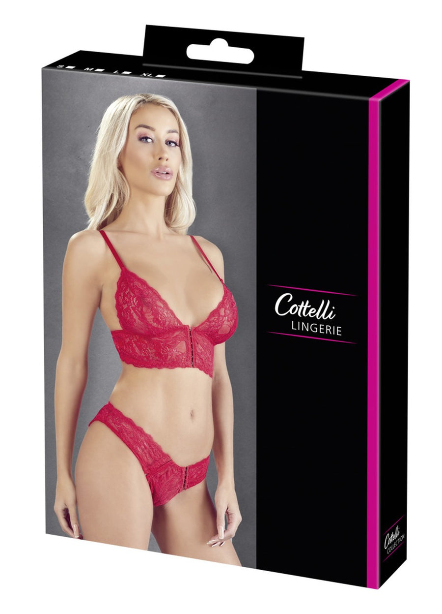 Ensemble 2 pièces rouge dentelle – Cotelli Lingerie | Voyage Sensuel