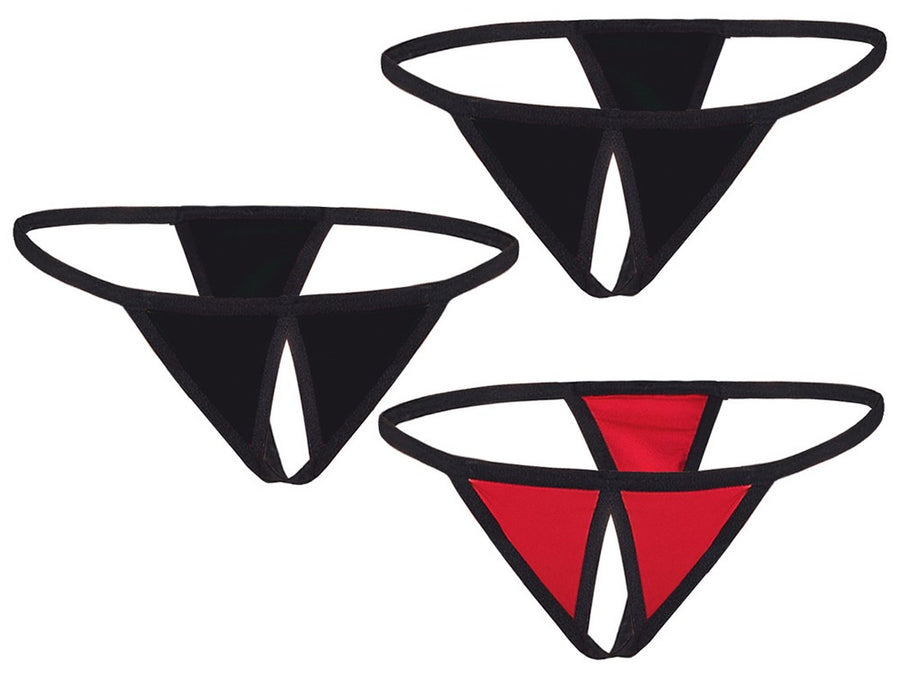 Lot de 3 strings ouverts – Cotelli Lingerie | Voyage Sensuel