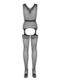 Ophélia - Bodystocking résille ajouré dos nu noir