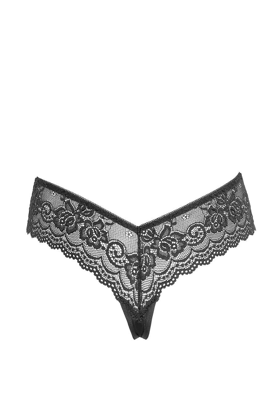 String en dentelle florale noire – Cotelli Lingerie | Voyage Sensuel