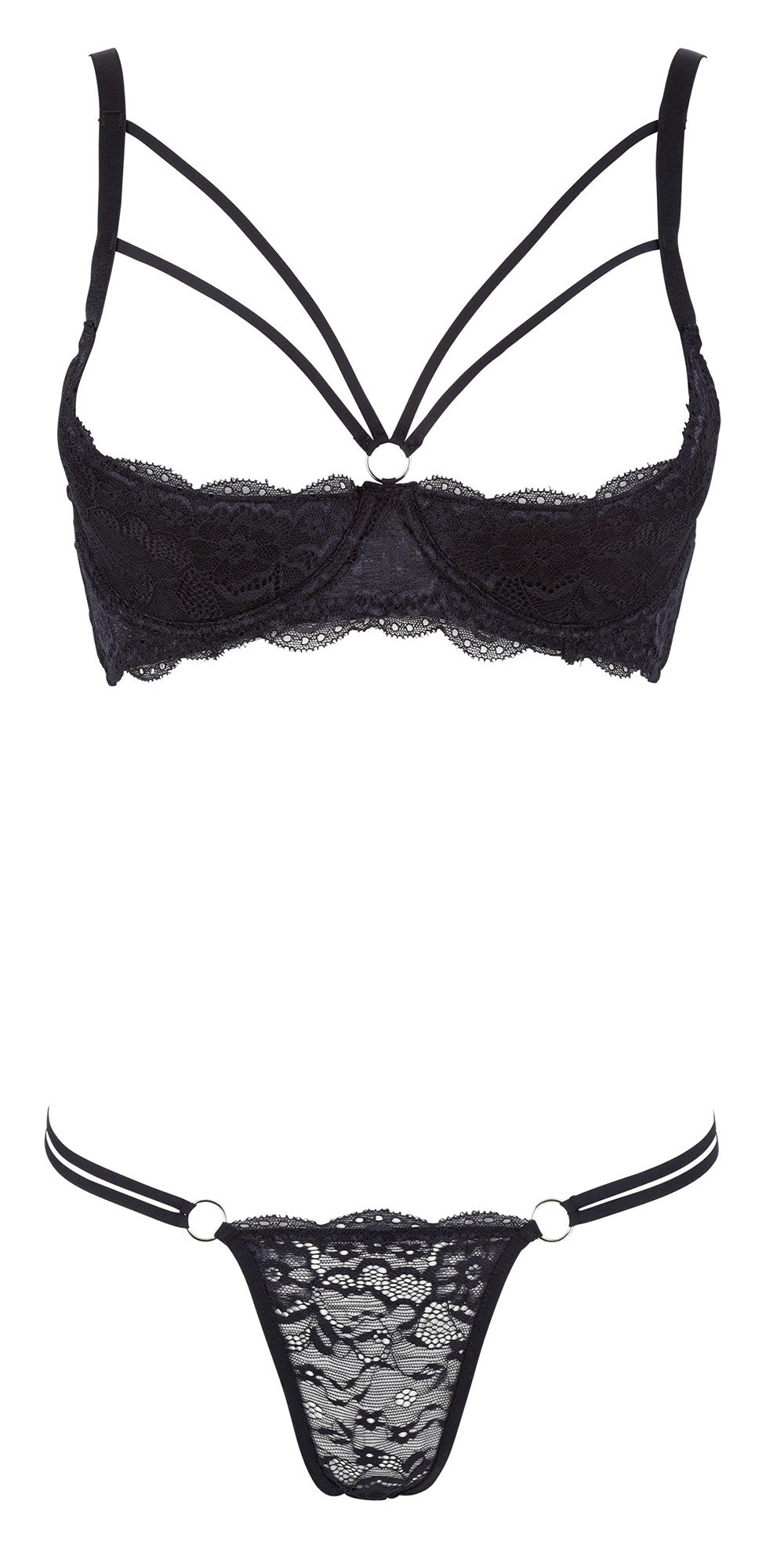 Ensemble soutien-gorge demi seins a armatures et string – Cotelli Lingerie