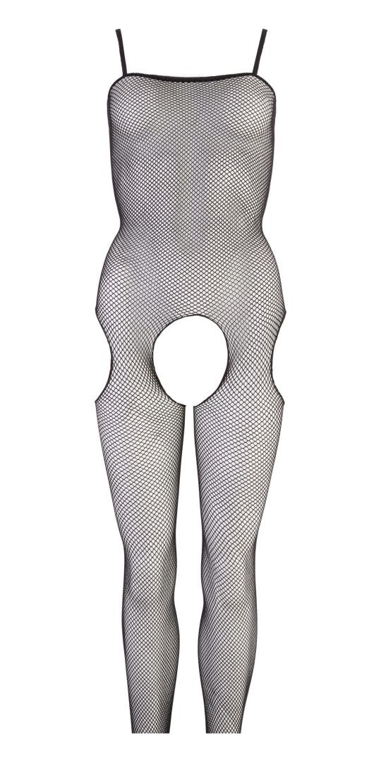 Combinaison en résille noire ouvert à l'entrejambe – Cotelli Lingerie