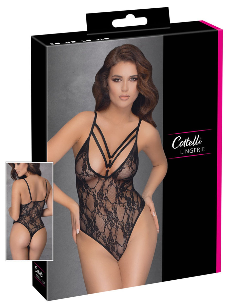 Body string en fine dentelle noire – Cotelli Lingerie | Voyage Sensuel