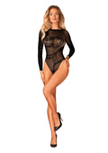 Lia - Body dentelle transparent col V