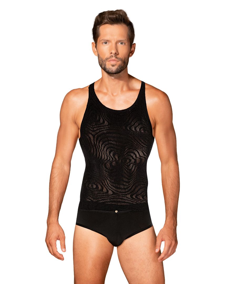 Neo - Débardeur résille homme transparent