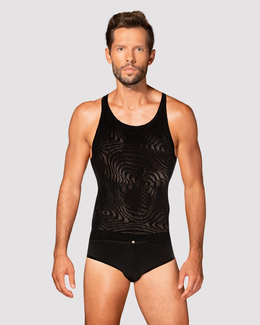 Neo - Débardeur résille homme transparent