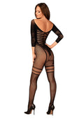 Livia - Bodystocking résille dos nu ouvert