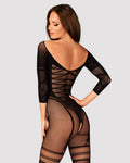 Livia - Bodystocking résille dos nu ouvert