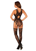 Camilia - Bodystocking résille ouverte échancré