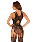 Camilia - Bodystocking résille ouverte échancré
