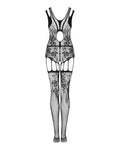 Camilia - Bodystocking résille ouverte échancré