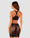 Scarlett - Ensemble top et jupe résille noir