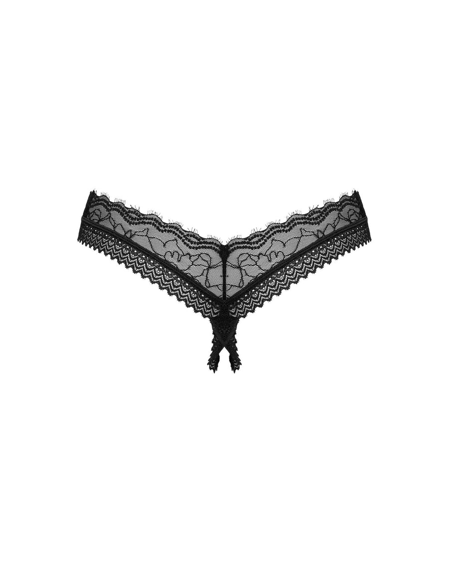 Medilla string ouvert - Noir | Voyage Sensuel