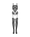 Isaline - Bodystocking résille sensuel transparent noir