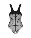 Lorène - Body ouvert dentelle effet corset noir