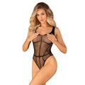 Lorène - Body ouvert dentelle effet corset noir