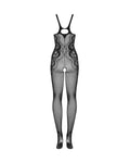 Tessa - Bodystocking résille dentelle florale noir