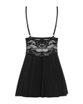 Valentina - Babydoll dentelle transparent noir