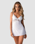 Valentina - Babydoll dentelle transparent blanc