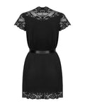 Valentina - Peignoir satin dentelle noir