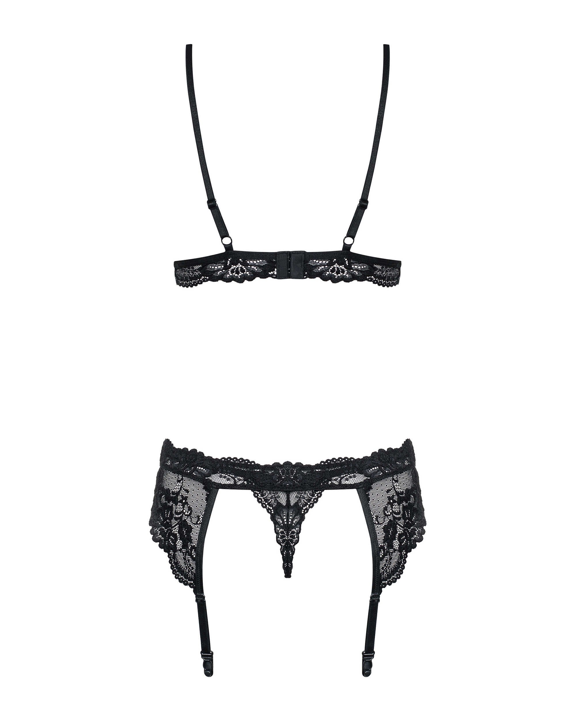 Valentina - Ensemble lingerie 3 pièces dentelle noir