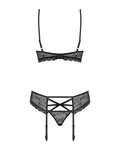 Victoria - Ensemble lingerie 3 pièces dentelle noir