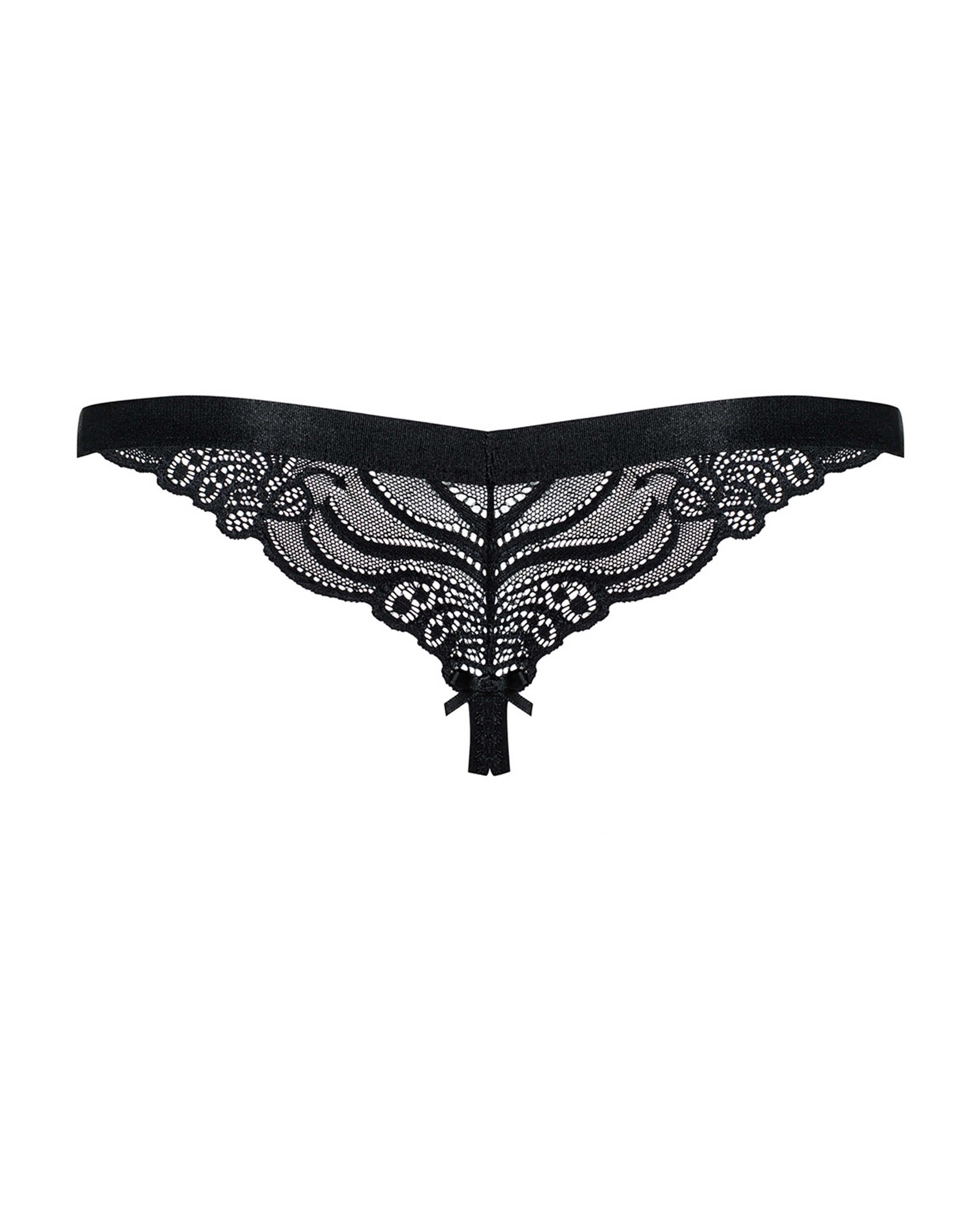 Héloïse - String ouvert dentelle sensuel noir