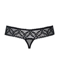 Inès - String ouvert dentelle échancré noir
