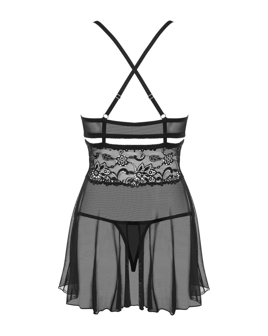 Éloïse - Babydoll dentelle sensuel noir