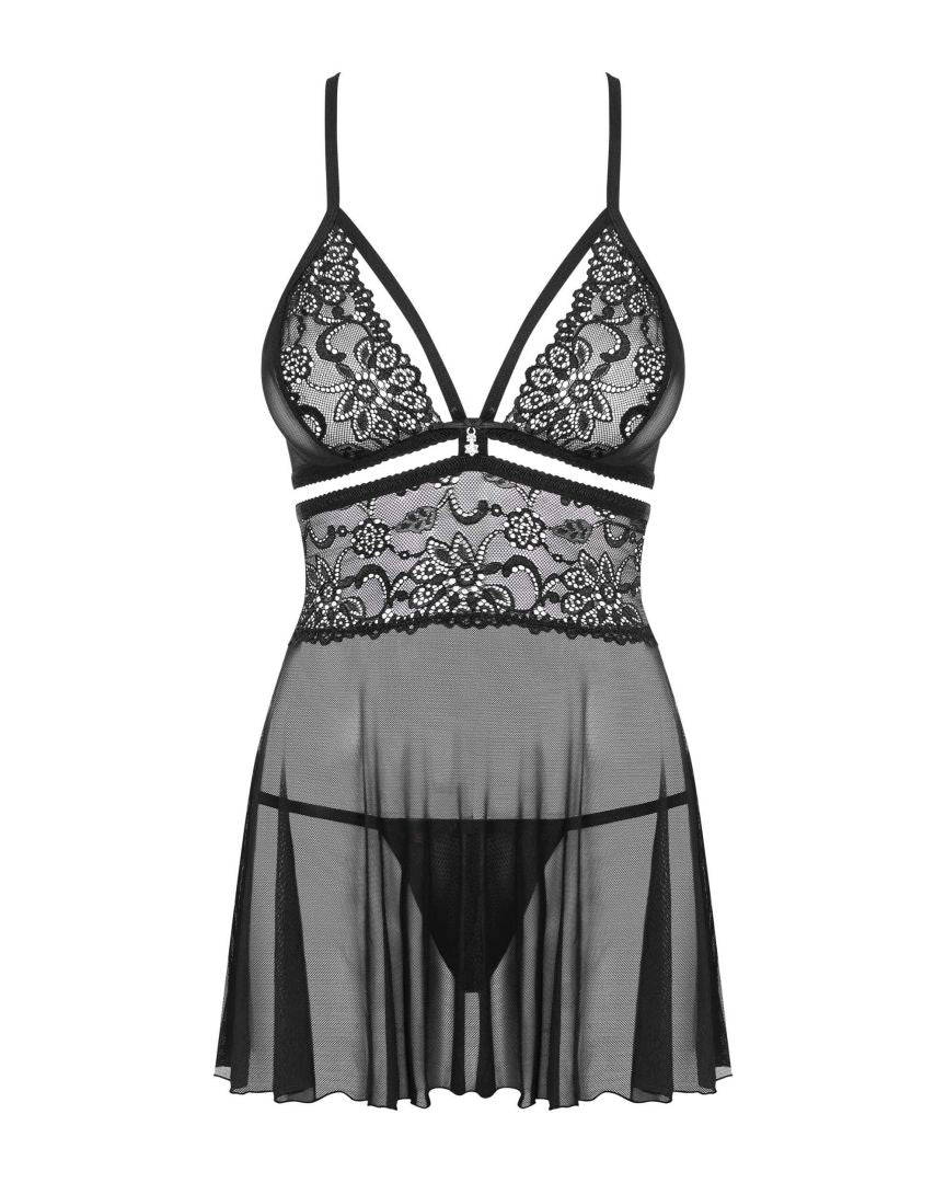 Éloïse - Babydoll dentelle sensuel noir | Voyage Sensuel