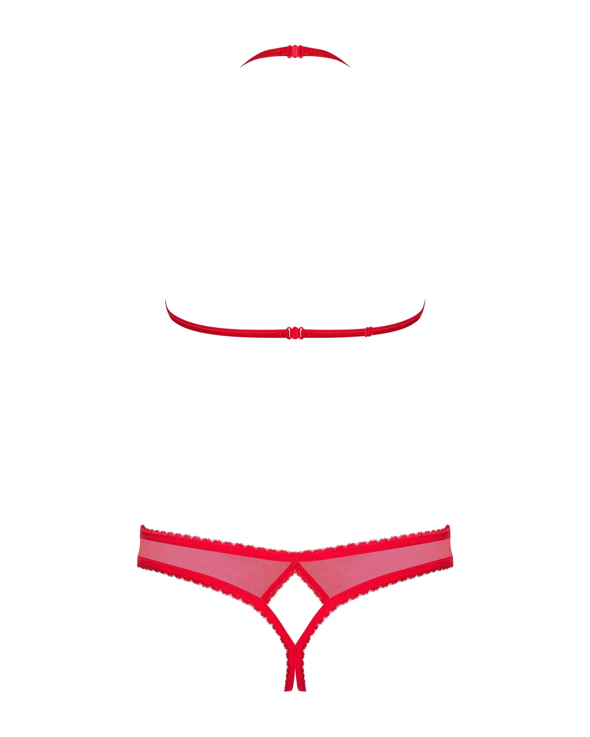 Daphné - Ensemble lingerie ouvert 2 pièces rouge