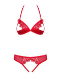Daphné - Ensemble lingerie ouvert 2 pièces rouge