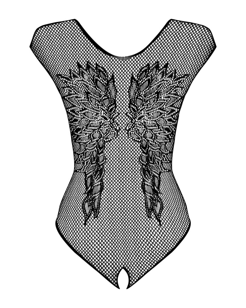 Oriane - Body ouvert résille dentelle noir | Voyage Sensuel