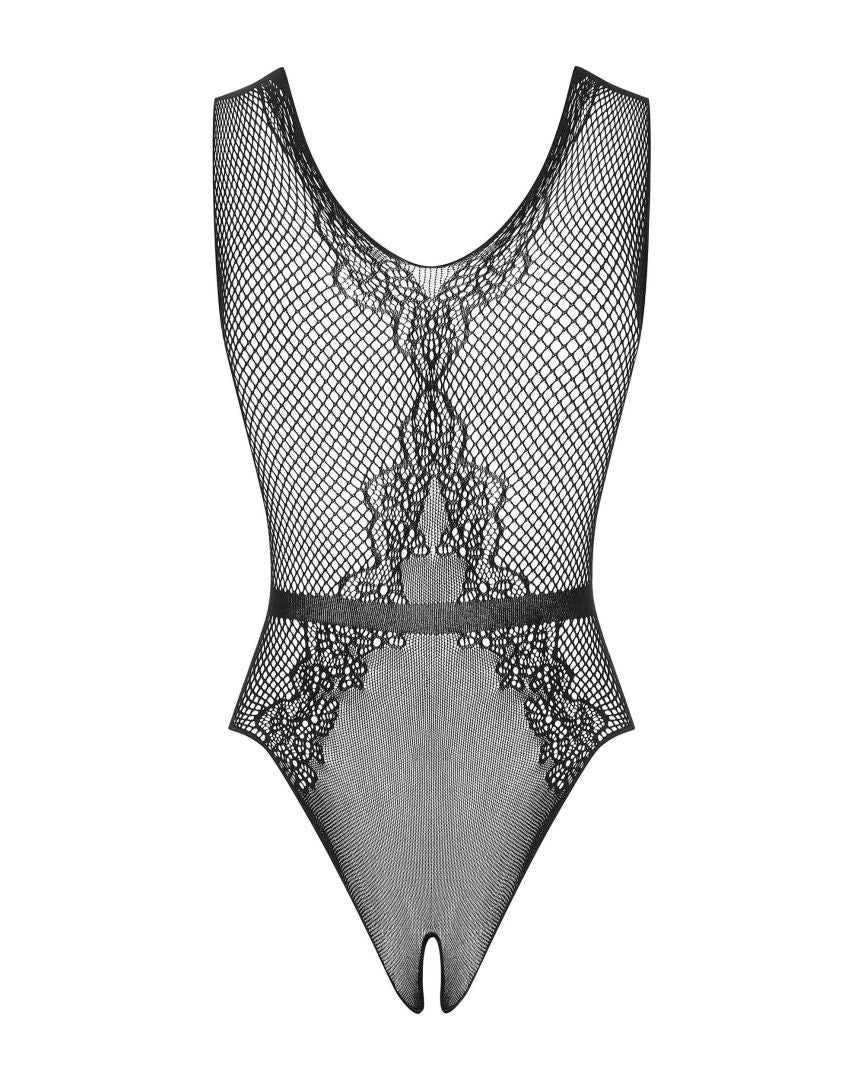 Isadora - Body ouvert dentelle échancré noir | Voyage Sensuel