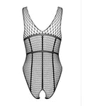 Nélia - Body ouvert résille et dentelle noir
