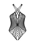 Lily - Body ouvert dentelle dos nu noir