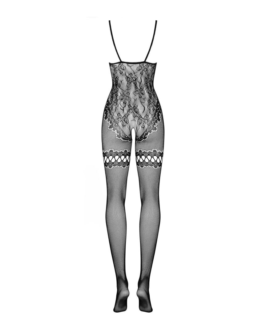 Lyana - Bodystocking résille ouvert sensuel noir | Voyage Sensuel