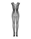 Zéline - Bodystocking résille ajouré effet tatouage noir