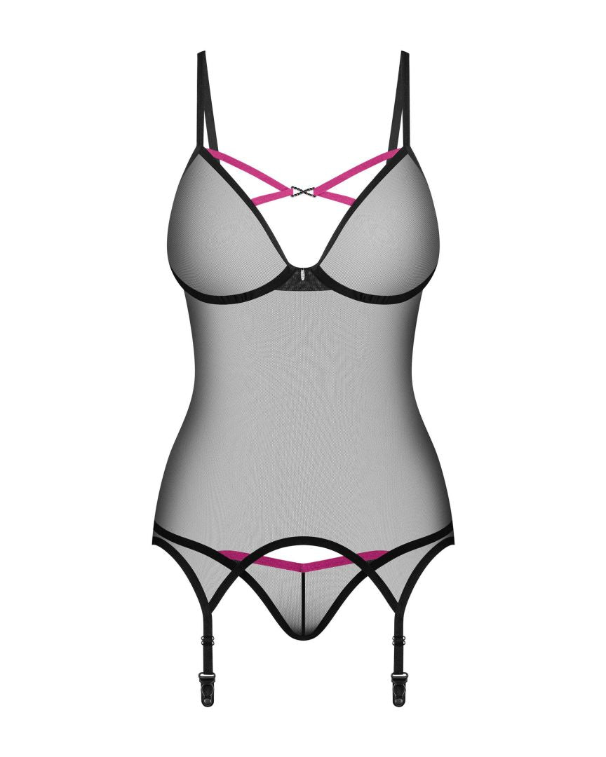Novenes corset et string - Noir
