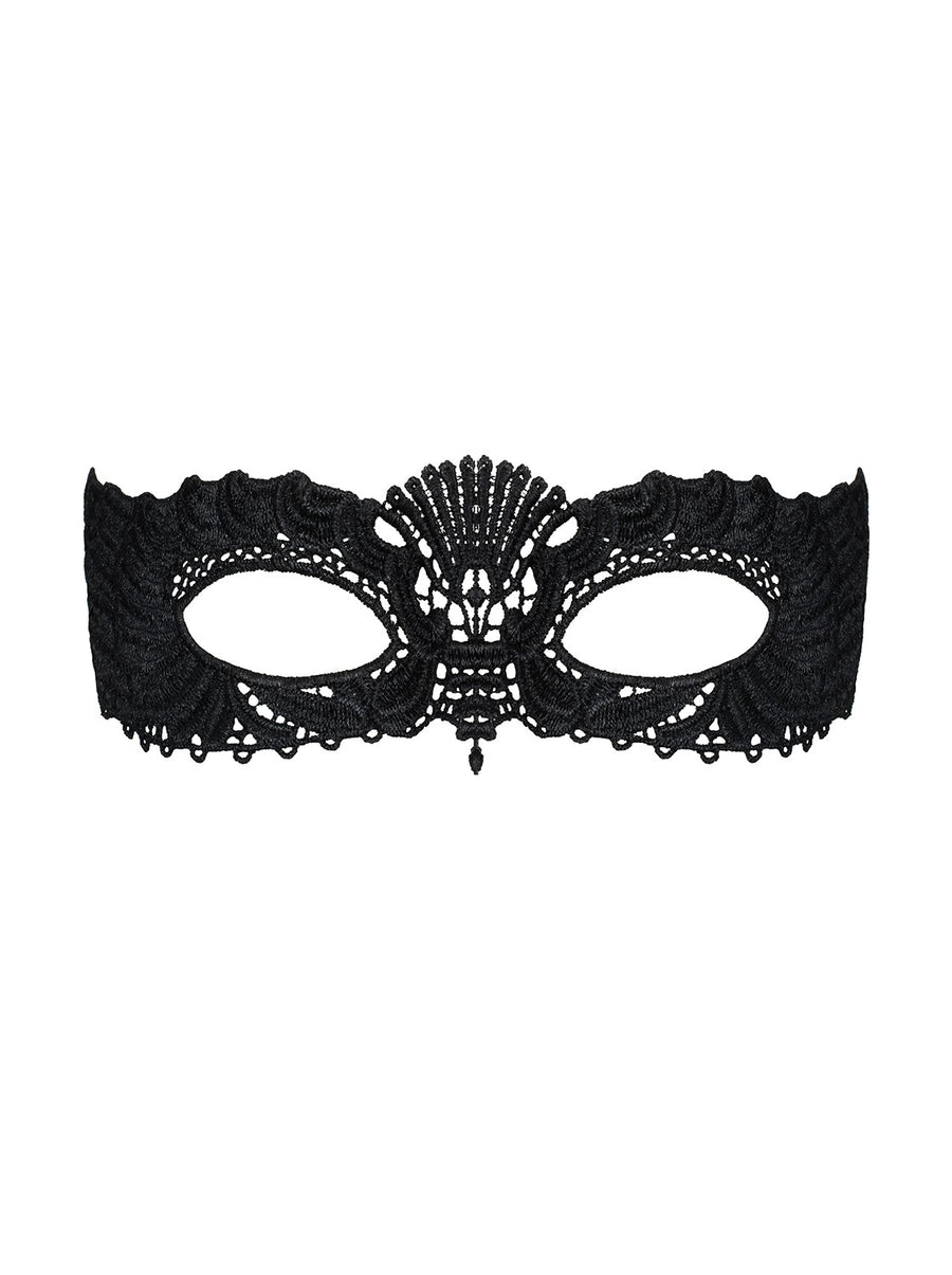 Masque souple à ruban satiné – Noir – Obsessive – vue 3 | Voyage Sensuel