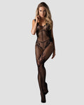 Noréa - Bodystocking résille manches longues noir