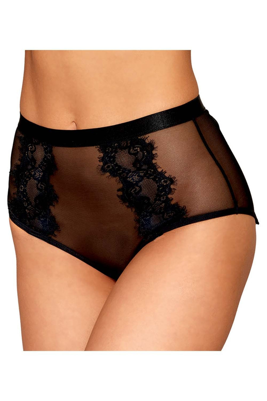Culotte en résille et dentelle noire avec jarretelles roses – Dreamgirl | Voyage Sensuel