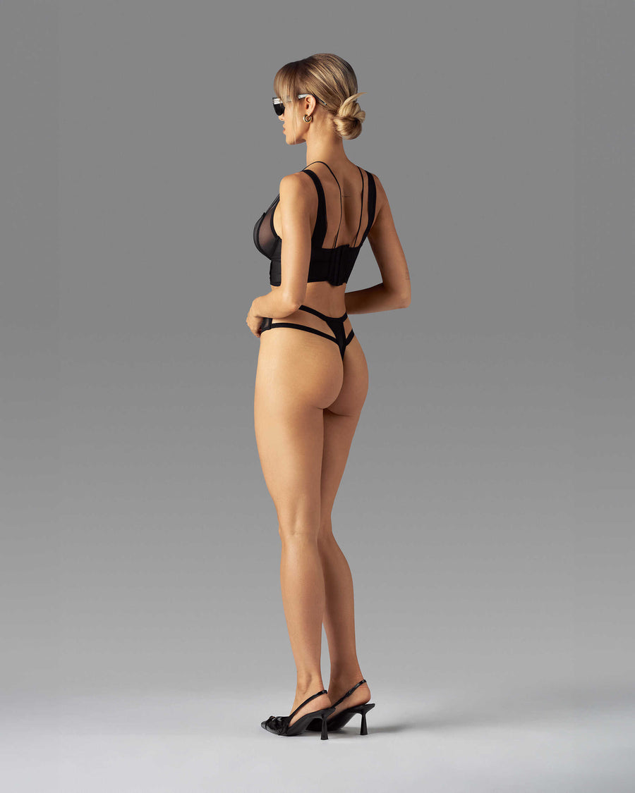 Nuites double string - Noir | Voyage Sensuel