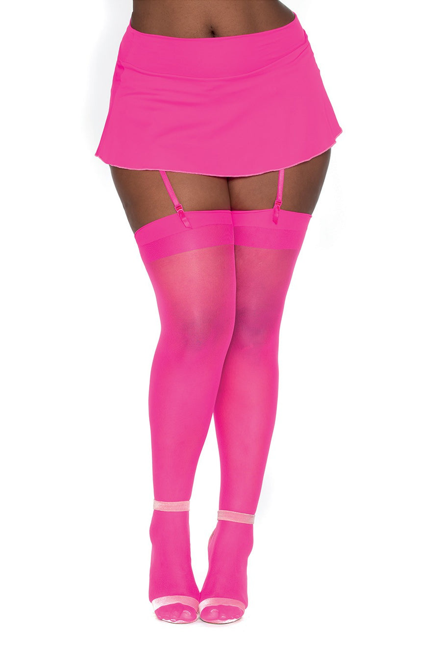 Bas nylon rose néon coutures pour jarretelles – Dreamgirl | Voyage Sensuel