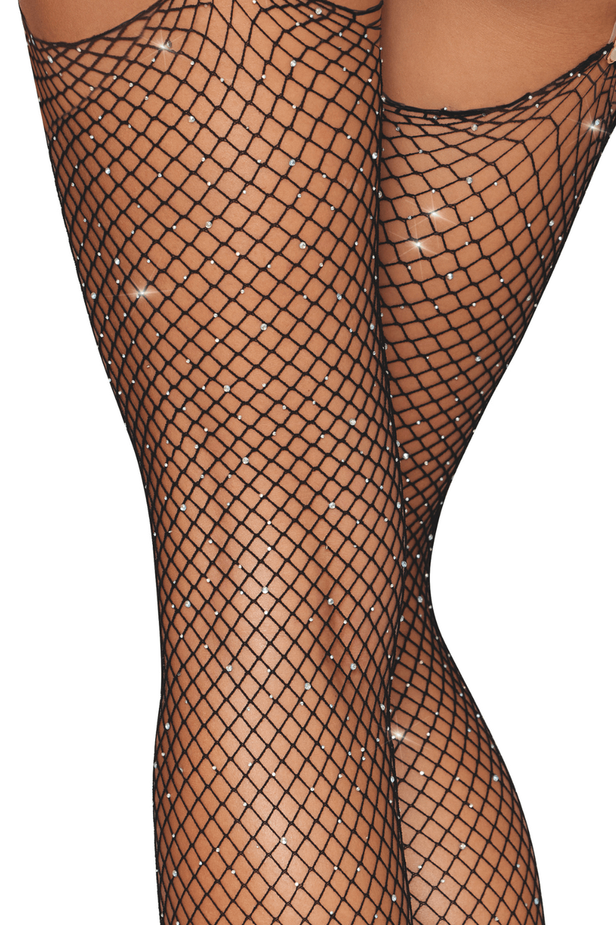 Bas résille large maille avec strass – Dreamgirl | Voyage Sensuel