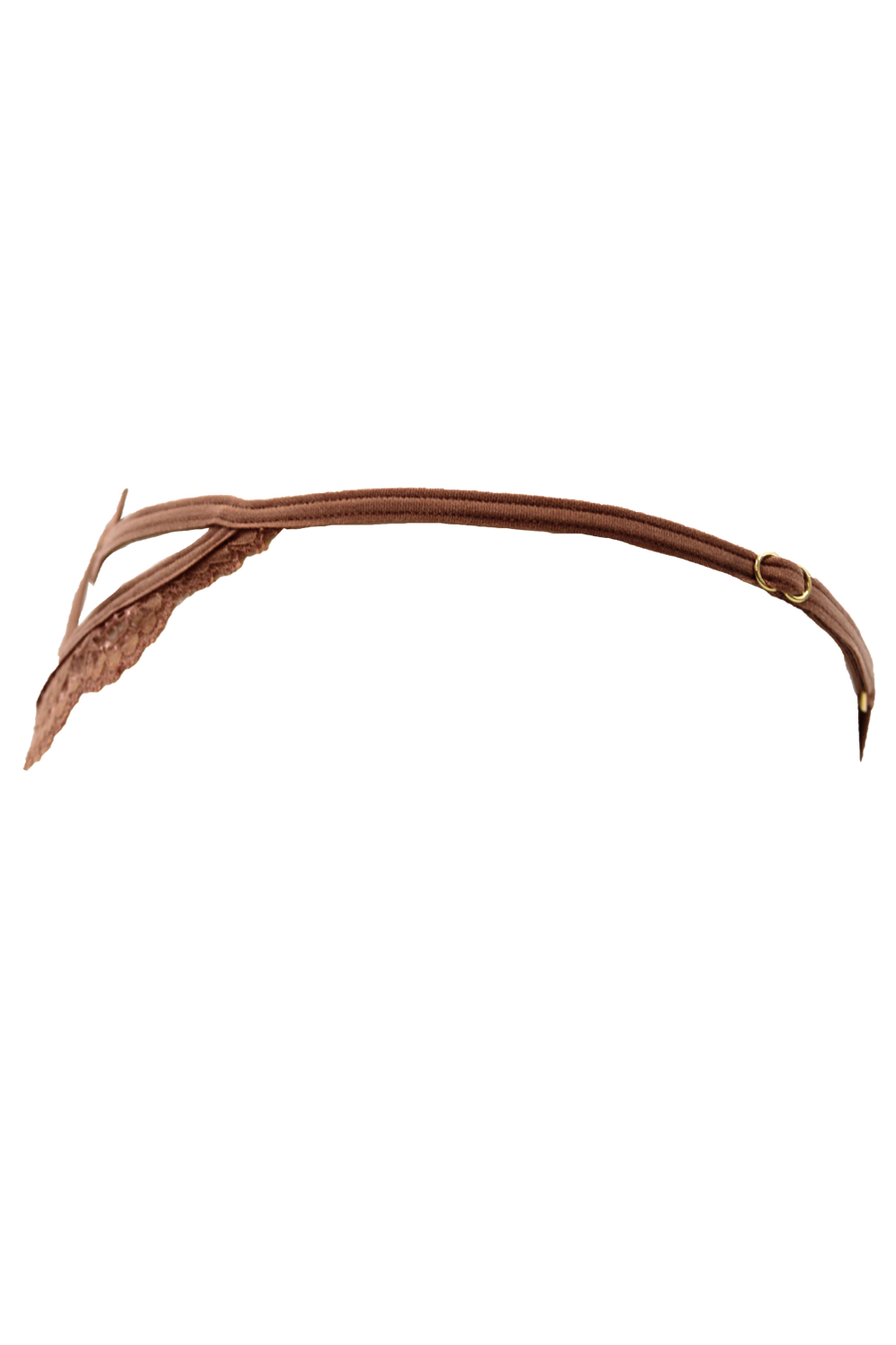 String taupe en dentelle avec bijou cœur doré – Be Lily Panties | Voyage Sensuel