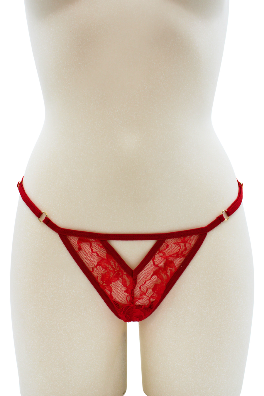 String rouge avec bijou perle & strass dorés – Be Lily Panties | Voyage Sensuel